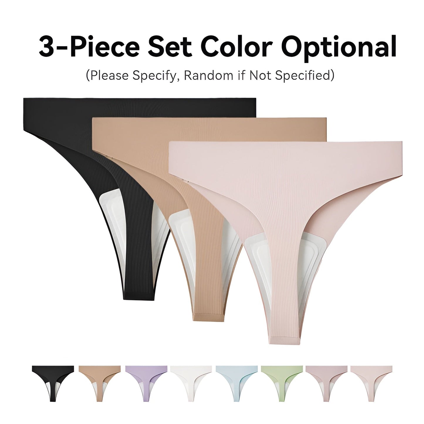 Nera Women's Seamless Cotton Thongs (3-Pack)