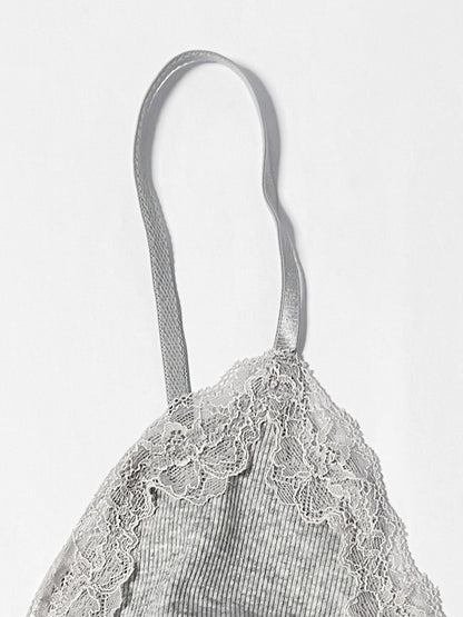 Classy U-Neck Button Decor Tank Top & Wide Leg Trousers with Lace Trim Camisole Three-Piece Set