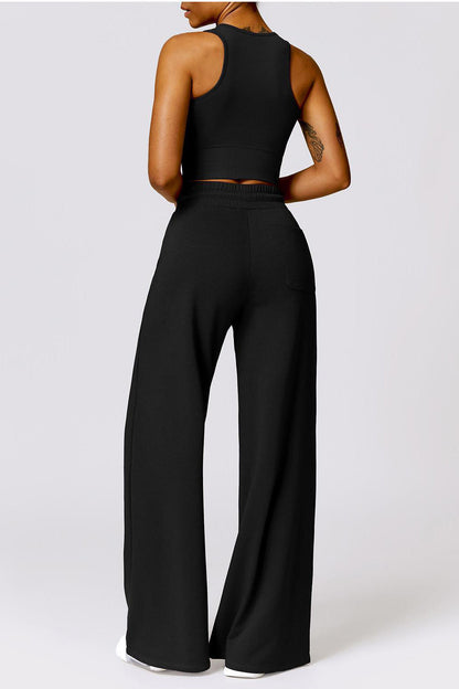 Athleisure Plain U Neck Seamless Shaping Crop Tank With Cups