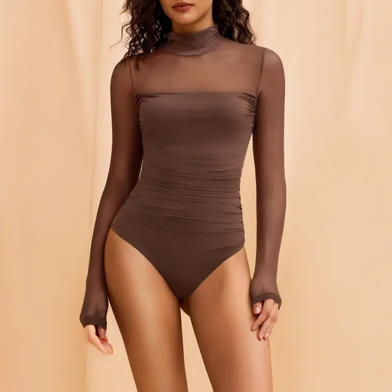 NERA Mesh Turtleneck Bodysuit