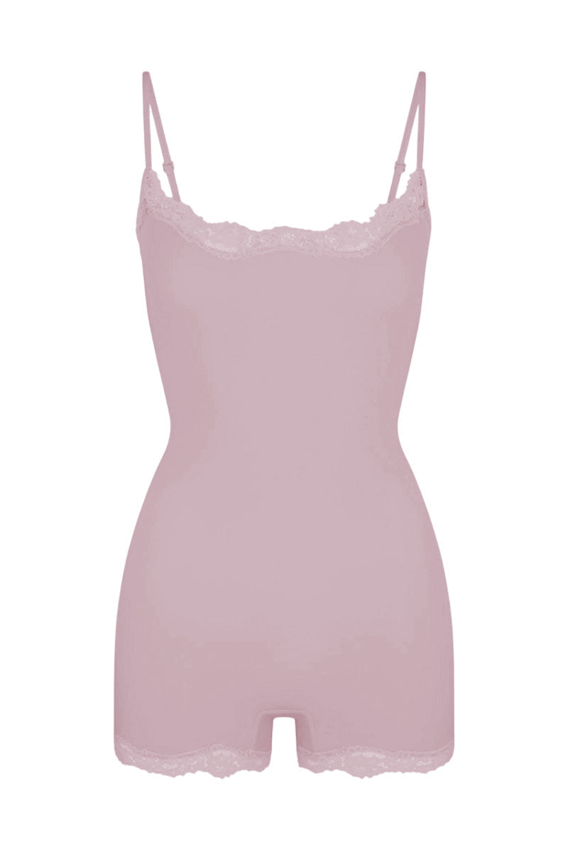 Lace Series Women's Spaghetti Strap Lace Trim Breathable Playsuit