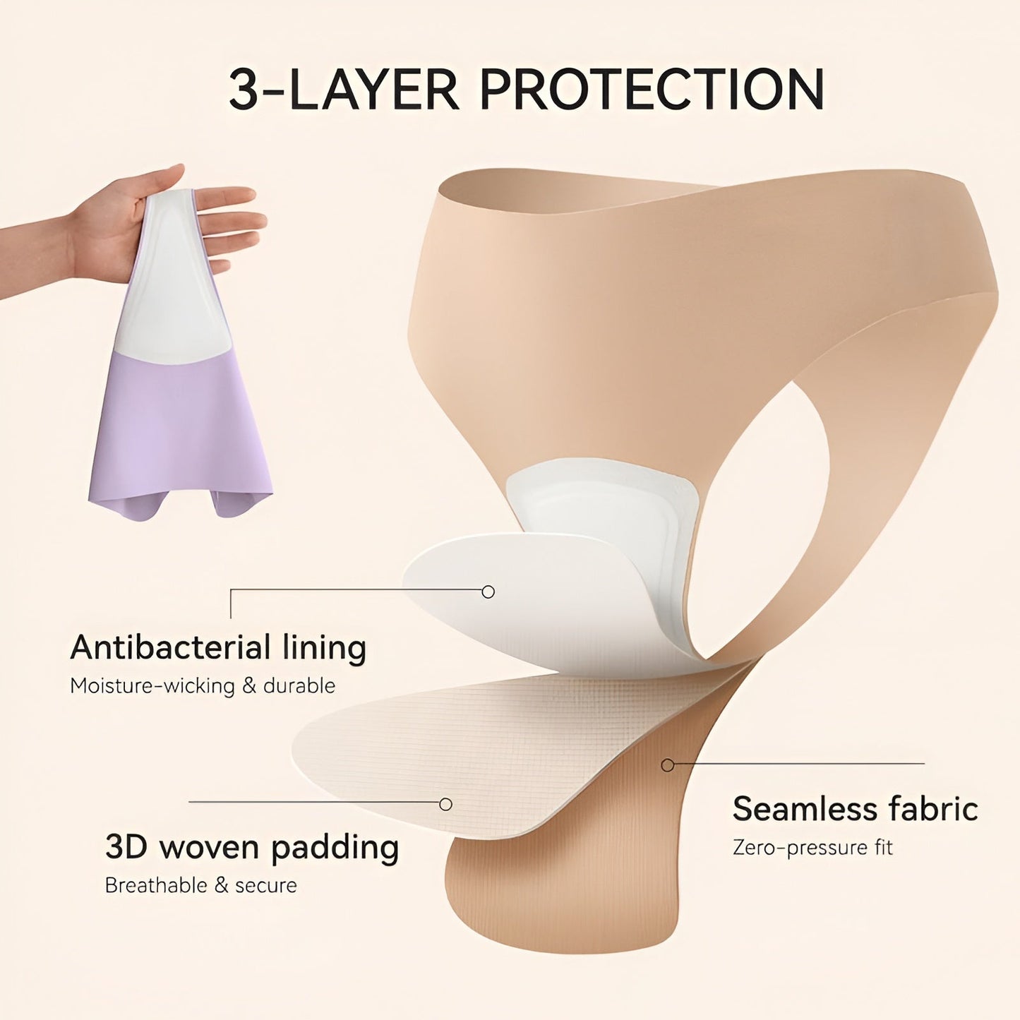 Nera Women's Seamless Cotton Thongs (3-Pack)