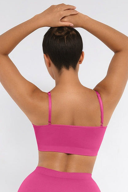 Versatile Non-Wired Full Cup Push-Up Bra, Solid Adjustable Spaghetti Strap Soft Breathable Wirefree Bra