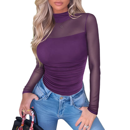 NERA Mesh Turtleneck Bodysuit