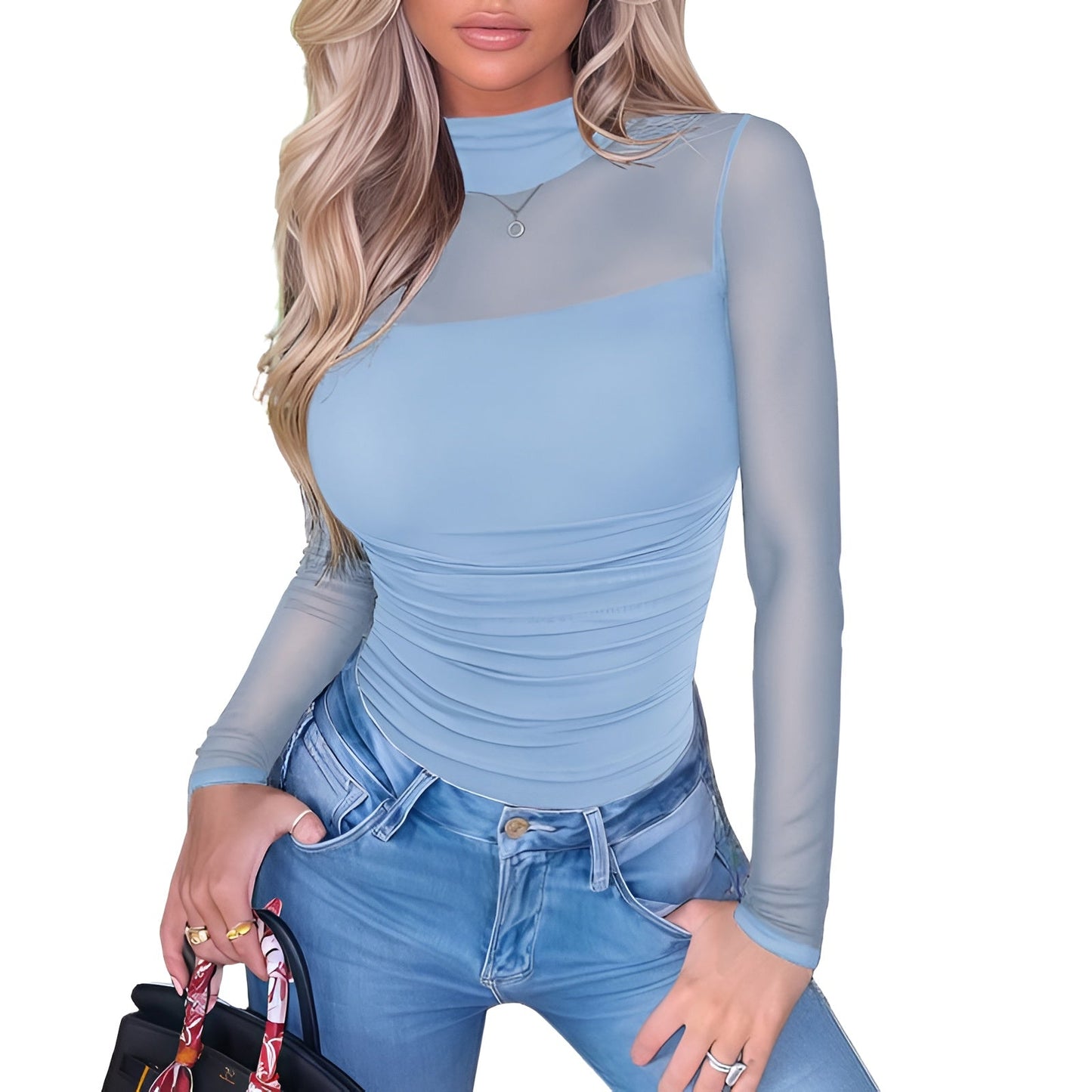 NERA Mesh Turtleneck Bodysuit