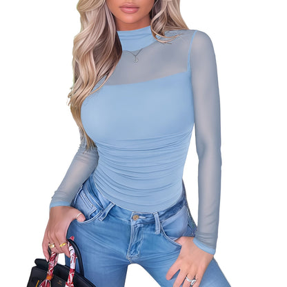NERA Mesh Turtleneck Bodysuit
