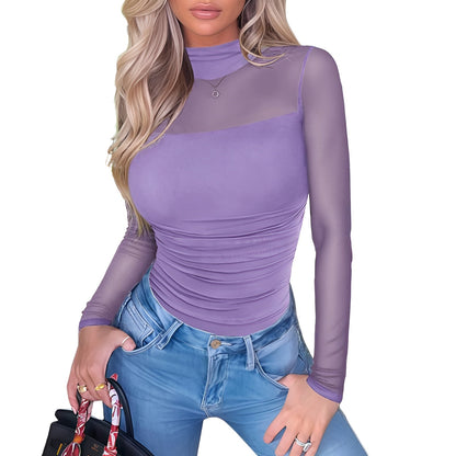 NERA Mesh Turtleneck Bodysuit