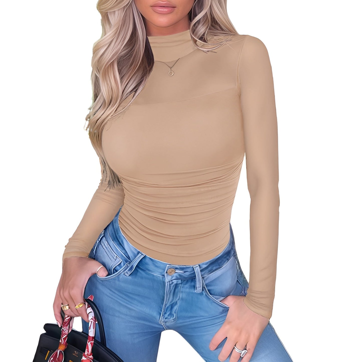 NERA Mesh Turtleneck Bodysuit