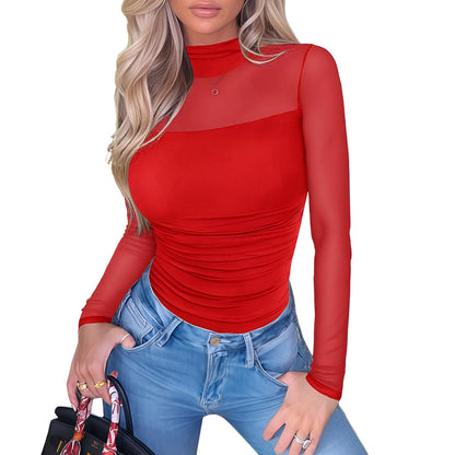 NERA Mesh Turtleneck Bodysuit